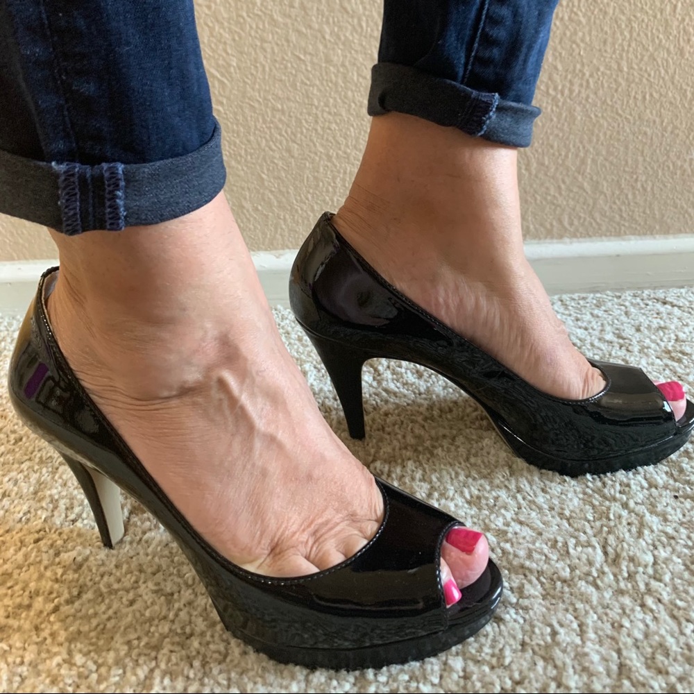 Enzo Angiolini black leather heels from Nordstrom